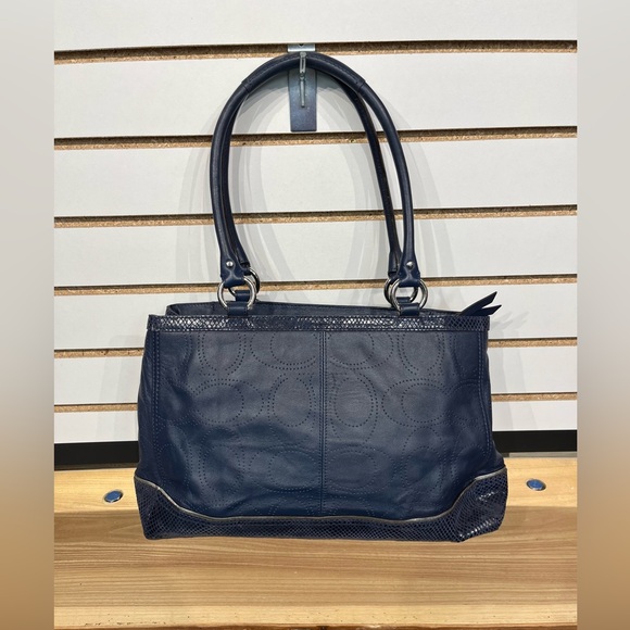 Coach Park Elevated Leather Snakeskin Carryall - Picture 3 of 12